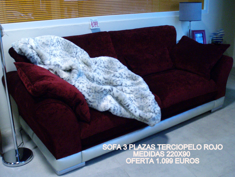 OFERTA SOFA 3 PLAZAS TERCIOPELO