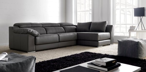 omega sofa chaise longue piel marron
