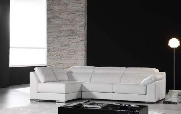 omega sofa chaise longue piel
