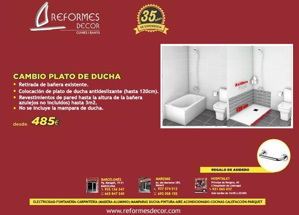 REHABILITACIÓN DE BAÑERA POR DUCHA.