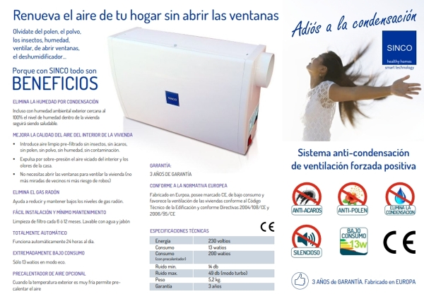 Sistema anti-condensación de ventilación forzada.