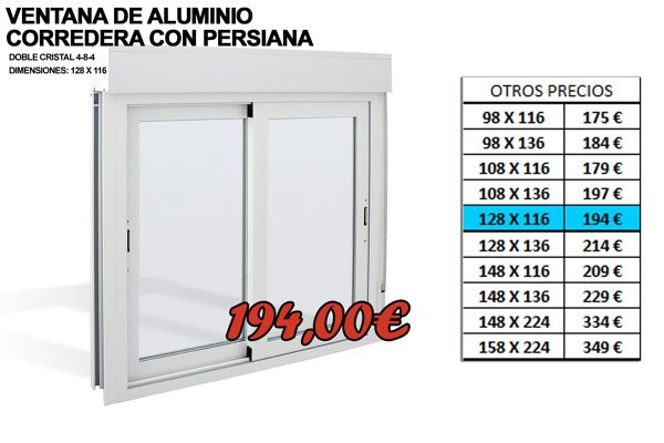 ¡SUPER OFERTAS EN VENTANAS DE ALUMINIO CON PERSIANA!