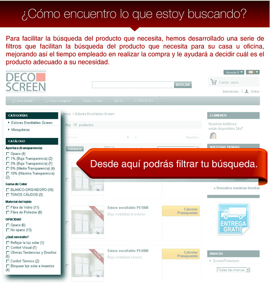 Utiliza nuestros filtros para elegir lo que necesitas