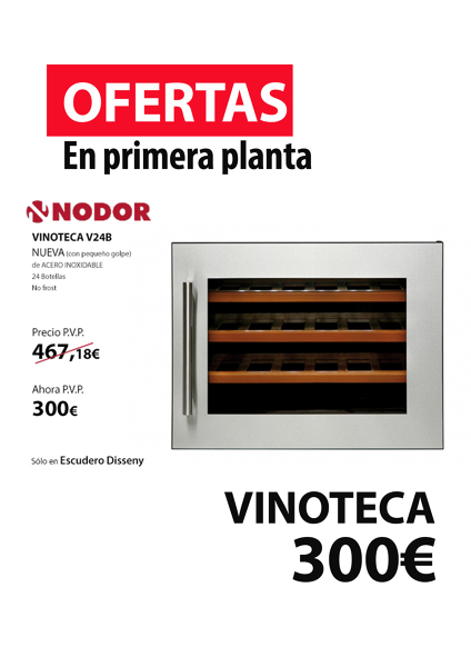 Vinoteca con pequeño golpe