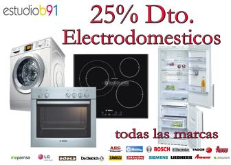 Oferta 25% descuento en electrodomésticos de todas las marcas