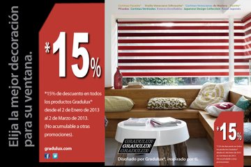 15% DE DESCUENTO en GRADULUX