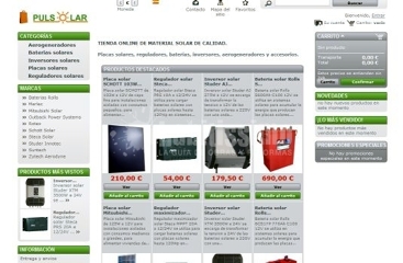 Oferta de material solar sin portes