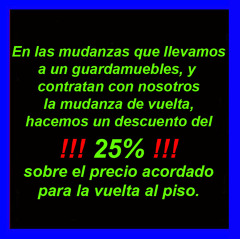 25% de descuento en "Mudanzas de vuelta al piso"