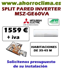 Oferta Split Inverter Mitsubishi Electric A Msz-ge60va 1559 € + IVA