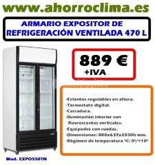 Oferta Armario Expositor Refrigeración Ventilada 889 € + IVA