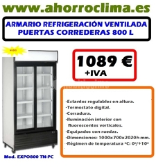 Oferta Armario Expositor Refrigeración Ventilada Puertas Correderas