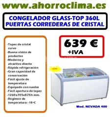 Oferta Nevada 400 Congelador Glass-top 639 €+ IVA