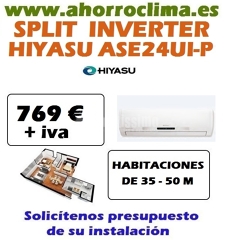 Oferta Aire Acondicionado Split Inverter Ase24ui-p Hiyasu 769 € + IVA