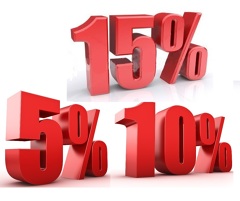5, 10 y 15%