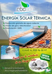 Agua caliente mediante energía solar térmica. Regalo iluminación LED de la vivienda.