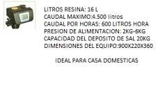 Descalcificador 16 litros resina