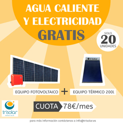 Energía Solar Térmica y Fotovoltaica por 78€/mes