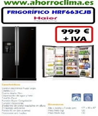 frigorífico combi total no frost clase a+ haier hrf633cjb dispensador de agua y hielo