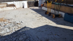 Impermeabilización de terraza con lámina de caucho (EPDM).