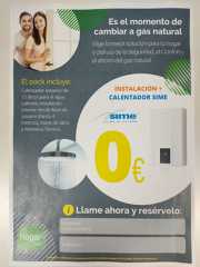 INSTALACIÓN + CALENTADOR SIME  A COSTE 0€