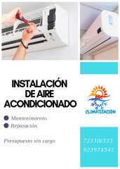 Instalación de aire acondicionado.