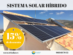 Instale un equipo solar híbrido trisolar y aprovéchese de un 15%