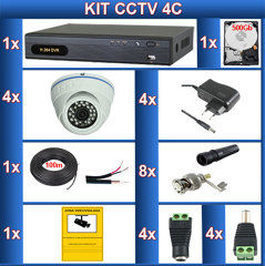 Kit 4 cámaras seguridad