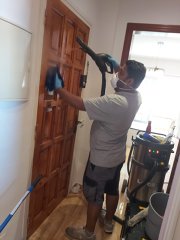 Limpieza desinfección con maquina industrial generadora de vapor