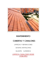 LIMPIEZA Y MANTENIMIENTO DE CANALONES