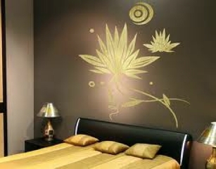 mural en cabecero de cama