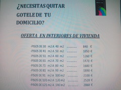 ¿NECESITAS QUITAR GOTELE DE  TU  DOMICILIO? OFERTA  EN INTERIORES DE VIVIENDA