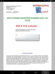 Oferta Split A++ 30m2 aprox. Totalmente Inverter