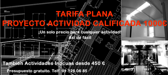 Oferta Tarifa plana licencias de apertura calificada 1000 €