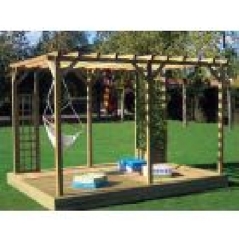 Pergolas, porches y vallas de madera exterior.