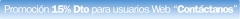 Promoción 15% de descuento para usuarios web