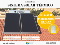 REGALO PURIFICADOR DE AGUA VALORADO EN 499€ INSTALANDO UN EQUIPO SOLAR TÉRMICO