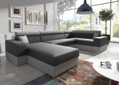 Sofá en U (rinconera con chaise longue, 2 arcones y cama) – Milan. Esquina derecha