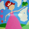 Mural infantil princesa y sapo