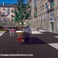 Acondicionamiento Patios y espacios Barrio San José. Segovia. Concurso. 2006