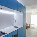 Cocina panelada azul 