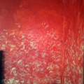Estucado rojo con efecto esponjado  en entrada