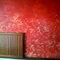 Recibidor, estucado rojo con efecto esponajo 