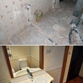 Reforma integral de vivienda por Traber Obras - baño antes y después.