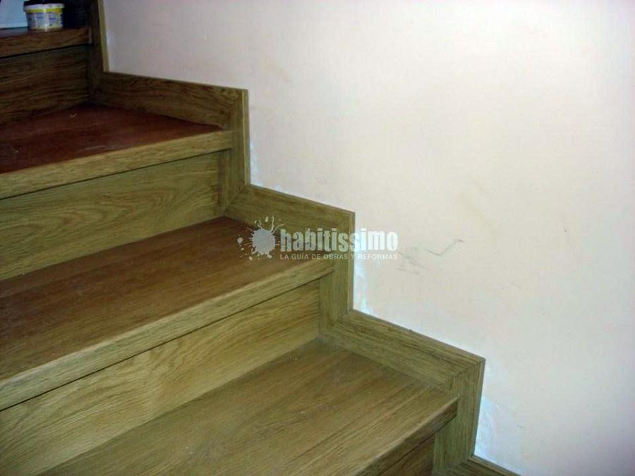 Forrado de escalera con laminado de Quick Step