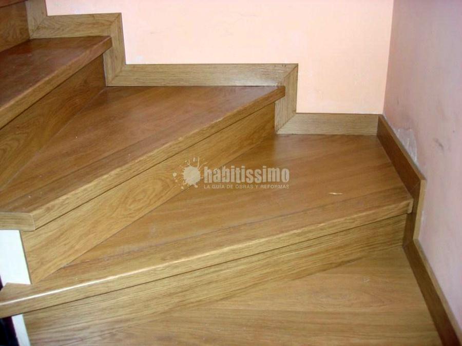 Forrado de escalera con laminado de Quick Step