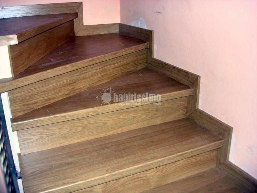Forrado de escalera con laminado de Quick Step