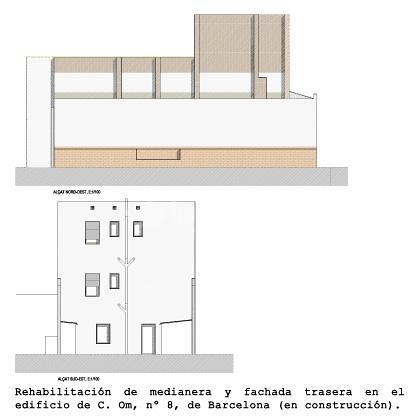 Rehabilitación de fachada y medianera en la calle Om de Barcelona