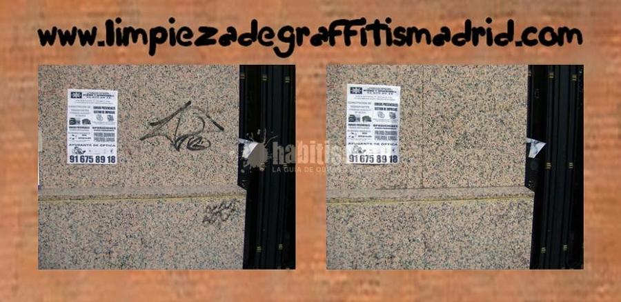 Limpieza de graffitis en granito