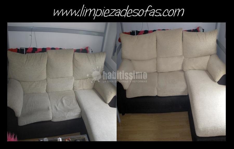 Limpieza de sofás con chaise longue