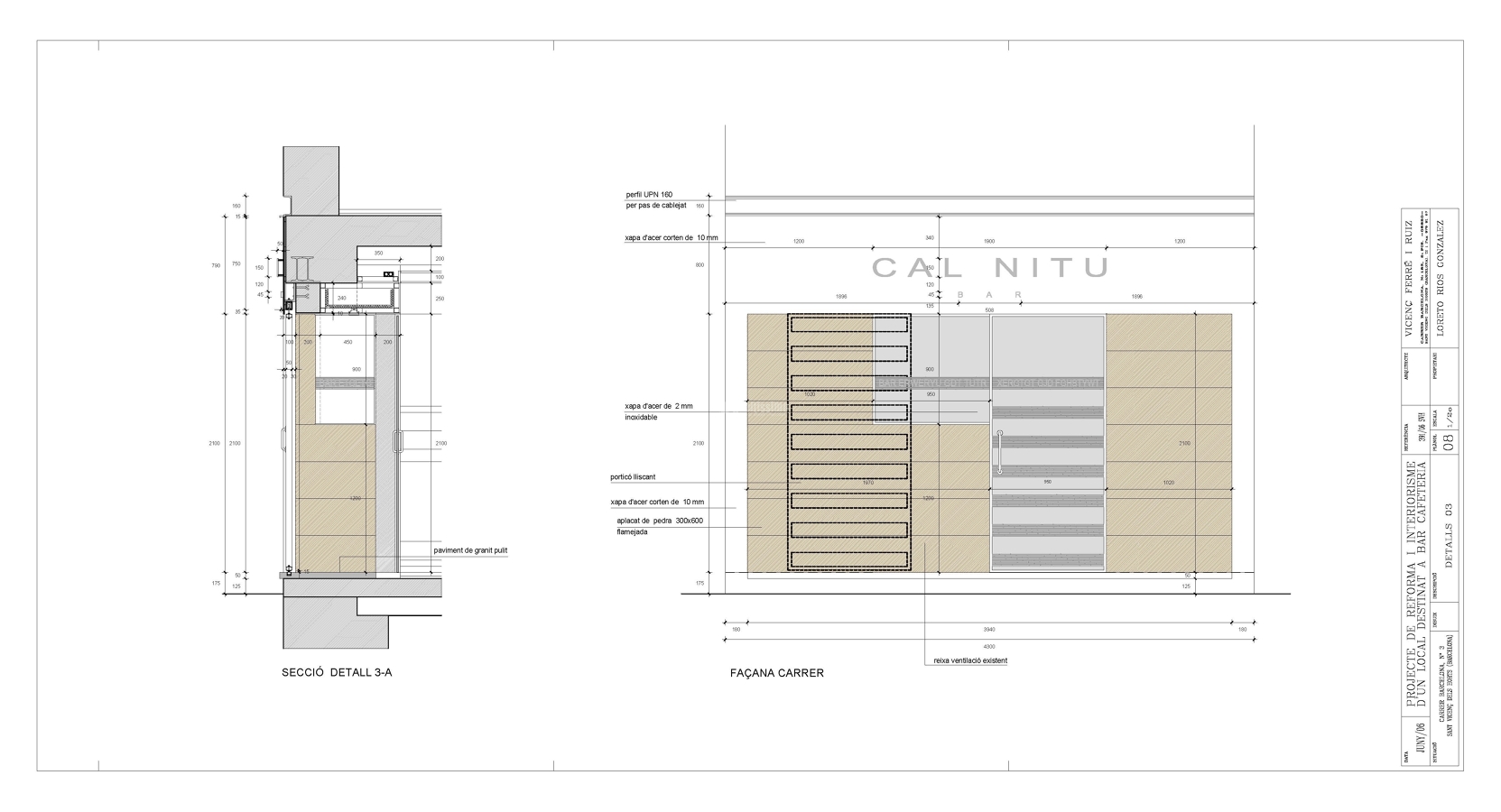 Proyecto de reforma de bar cafeteria 'Cal Nitu'